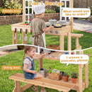 Wooden Play Kitchen with Bench and Cooking Accessories by LJGDeals