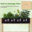 Wooden Raised Garden Bed with Legs and Lockable Wheels-Natural by LJGDeals