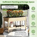 Wooden Raised Garden Bed with Legs and Lockable Wheels-Natural by LJGDeals