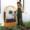 Wooden Raised Garden Bed with Lattice Trellis and Arched Roof-Orange by LJGDeals