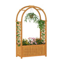 Wooden Raised Garden Bed with Lattice Trellis and Arched Roof-Orange by LJGDeals