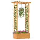 Wooden Raised Garden Bed with Lattice Trellis and Hanging Roof-Orange by LJGDeals