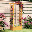 Wooden Raised Garden Bed with Lattice Trellis and Hanging Roof-Orange by LJGDeals