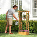 Wooden Raised Garden Bed with Lattice Trellis and Hanging Roof-Orange by LJGDeals
