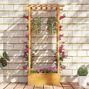 Wooden Raised Garden Bed with Lattice Trellis and Hanging Roof-Orange by LJGDeals