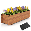 Wooden Raised Garden Bed with Drainage Holes and Liner Elevated Rectangular Planter Box-Orange by LJGDeals
