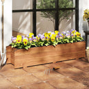 Wooden Raised Garden Bed with Drainage Holes and Liner Elevated Rectangular Planter Box-Orange by LJGDeals