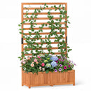 Wooden Raised Garden Bed 59 Inch Tall Elevated Planter Box with Vertical Trellis-Orange by LJGDeals