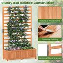 Wooden Raised Garden Bed 59 Inch Tall Elevated Planter Box with Vertical Trellis-Orange by LJGDeals