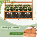 Wooden Raised Garden Bed 59 Inch Tall Elevated Planter Box with Vertical Trellis-Orange by LJGDeals