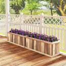 Wooden Raised Garden Bed Natural Acacia Wood Rectangular Planter Box with Drainage-Natural by LJGDeals