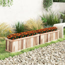 Wooden Raised Garden Bed Natural Acacia Wood Rectangular Planter Box with Drainage-Natural by LJGDeals