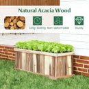 Wooden Raised Garden Bed Natural Acacia Wood Rectangular Planter Box with Drainage-Natural by DirectDeals
