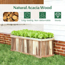 Wooden Raised Garden Bed Natural Acacia Wood Rectangular Planter Box with Drainage-Natural by LJGDeals