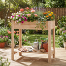 Wooden Raised Garden Bed with Legs and Storage Shelf by LJGDeals