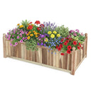 Wooden Raised Garden Bed Natural Acacia Wood Rectangular Planter Box with Liner-Natural by LJGDeals