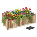 Wooden Raised Garden Bed Natural Acacia Wood Rectangular Planter Box with Liner-Natural by LJGDeals