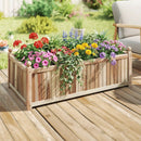 Wooden Raised Garden Bed Natural Acacia Wood Rectangular Planter Box with Liner-Natural by LJGDeals