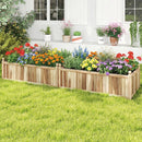 Wooden Raised Garden Bed Natural Acacia Wood Rectangular Planter Box with Liner-Natural by LJGDeals