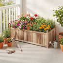 Wooden Raised Garden Bed Natural Acacia Wood Rectangular Planter Box with Liner-Natural by LJGDeals
