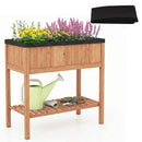 Wooden Raised Garden Bed with Storage Shelf and 220 LBS Capacity-Orange by LJGDeals