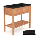 Wooden Raised Garden Bed with Storage Shelf and 220 LBS Capacity-Orange by LJGDeals