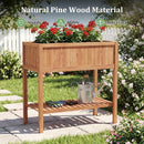 Wooden Raised Garden Bed with Storage Shelf and 220 LBS Capacity-Orange by LJGDeals