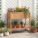 Wooden Raised Garden Bed with Storage Shelf and 220 LBS Capacity-Orange by LJGDeals