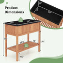 Wooden Raised Garden Bed with Storage Shelf and 220 LBS Capacity-Orange by LJGDeals