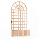 Wooden Raised Garden Bed with Trellis 71" Outdoor Planter Box Privacy Screen by LJGDeals