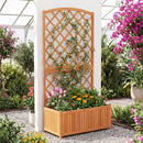 Wooden Raised Garden Bed with Trellis 63 Inch Tall Garden Planter by LJGDeals
