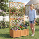 Wooden Raised Garden Bed with Trellis 63 Inch Tall Garden Planter by LJGDeals