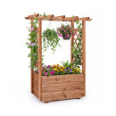 Raised Garden Bed Wooden Elevated Planter Box with Hanging Roof-S