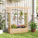 Wooden Raised Garden Bed Planter Box with Trellis and Hanging Roof by LJGDeals