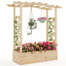 Wooden Raised Garden Bed Planter Box with Trellis and Hanging Roof by LJGDeals