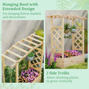 Wooden Raised Garden Bed Planter Box with Trellis and Hanging Roof by LJGDeals