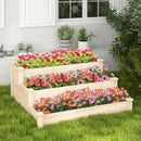 3-Tier Wooden Raised Garden Bed for Backyard Patio Gardening by LJGDeals