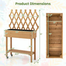 Wooden Rolling Raised Garden Bed with Trellis and Storage Shelf by LJGDeals