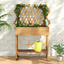 Wooden Rolling Raised Garden Bed with Trellis and Storage Shelf by LJGDeals