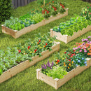 Wooden Raised Garden Bed with 2 Planter Boxes and Dividers-Natural by LJGDeals
