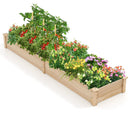 Wooden Raised Garden Bed with 2 Planter Boxes and Dividers-Natural by LJGDeals