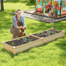 Wooden Raised Garden Bed with 2 Planter Boxes and Dividers-Natural by LJGDeals