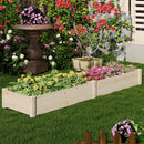 Wooden Raised Open-Ended Base Garden Bed with 2 Planter Boxes Divider-Natural by LJGDeals