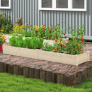 Wooden Raised Open-Ended Base Garden Bed with 2 Planter Boxes Divider-Natural by LJGDeals