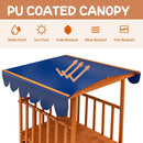 Kids Outdoor Wooden Retractable Sandbox with Cover and Built-in Wheels-Natural by LJGDeals