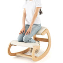 Wooden Rocking Chair with Comfortable Padded Seat Cushion and Knee Support by LJGDeals