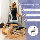 Wooden Rocking Chair with Comfortable Padded Seat Cushion and Knee Support by LJGDeals