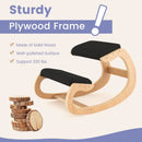 Wooden Rocking Chair with Comfortable Padded Seat Cushion and Knee Support by LJGDeals
