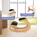 Wooden Rocking Chair with Comfortable Padded Seat Cushion and Knee Support by LJGDeals