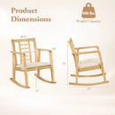 Wooden Rocking Chair with Upholstered Seat and Ladder Back by DirectDeals